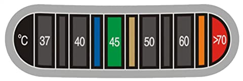 Thermometerstreifen, 1/2-teilig, Tassentemperatur-Etikett, zum Aufkleben, wiederverwendbares Espresso-Farbband, wasserdichter Flaschenthermometer-Aufkleber zum Fermentieren, Brauen, Papier, 7,6 x 2,5