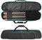 GOBUROS 2x2 Pool Queue Koffer für 2 Unterteile und 2 Schäfte, weicher Pool Stick Halter mit Zubehörtasche vorne, Billard Queue Tragetaschen mit Schultergurt für einfaches Tragen, Grün