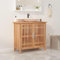 JUDYY Waschbeckenunterschrank 66x29x61,5 cm Massivholz Nussbaum, Unterschrank Waschbecken, Badezimmer Unterschrank, Unterschrank Bad, Badezimmerschrank, Badmöbel, Badschrank