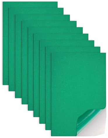 Jtnohx Moosgummi Selbstklebend, Selbstklebende Moosgummi Platten, 9 Stück 17.78×28.7cm EVA Bastelschaum mit selbstklebender, Klebriger EVA Schaumstoffplatte zum Basteln DIY(Grün Farben)