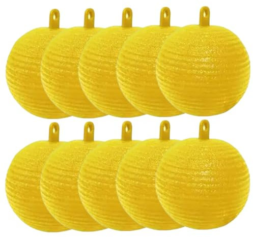 Pineeseatile Fly Trap Fly Trap Ball 10pcs 3.27in Fliegenfänger wasserdichtes Sonnenfassflocken mit Klebstoff Lockant Hängende Fliegenfalle für den Obstgartengartenmarkt