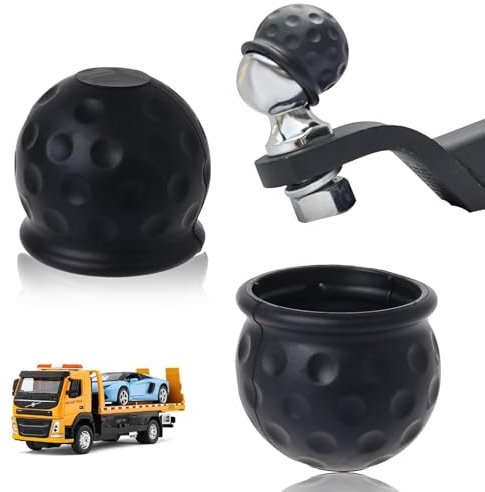 2 Stück Anhängerkupplung Abdeckung,Anhängerkupplung Schutzkappe,Kugelkopf Anhängerkupplung,Gummi Abdeckung Anhängerkupplung,Schwarz Anhängerkupplung Abdeckung lustig,für Anhänger (Sphärisch)