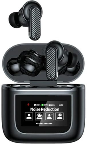 Wireless Earbuds For iPhone17/17 Air/17 Pro/17 Pro Max/16/16e/16 Pro/16 Pro Max Earbuds LCD Display Touch Screen TWS ANC/ENC 48H Playtime Bluetooth 5.4 Earphones In Ear HiFi Stereo Deep Bass