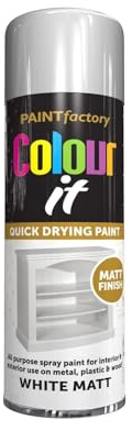 YSAMAX White Matt Spray Paint, Durable Coverage, Easy Application, Fast-Drying Formula, Long Lasting Results, Versatile Uses. 250 ML, (1PCS)