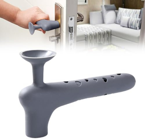 Silicone Door Handle Cover Sleeve, 2024 New Anti-Static Safety Door Knob Protector, Crashproof Suction Cup Door knob Cushion, Anti-Slip Door Lever Protectors for Flat Square Door Levers (1PCS)