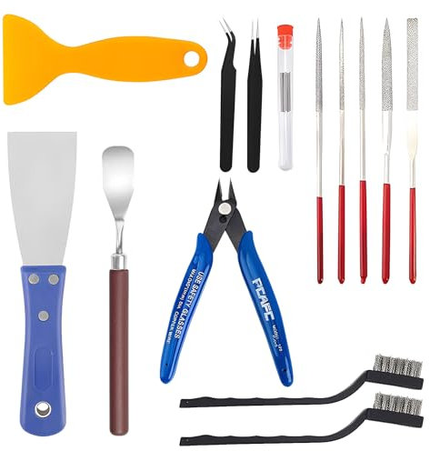 23pcs 3D Printer Nozzle Cleaning Tools & Removal Tools Includes Putty Knife Wire Brush Wire Flush Cutters Scraper Knife Diamond Files & Tweezers 3D Printer Accessories Set for Cleaning 3D Printer