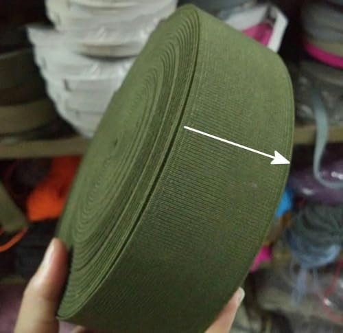 2 breites Gummiband für Kleidersäcke, 50 mm, 2 Zoll, dehnbarer Bund, 5 Meter, DIY-Bastelzubehör, Olivgrün, Armeegrün-Standard