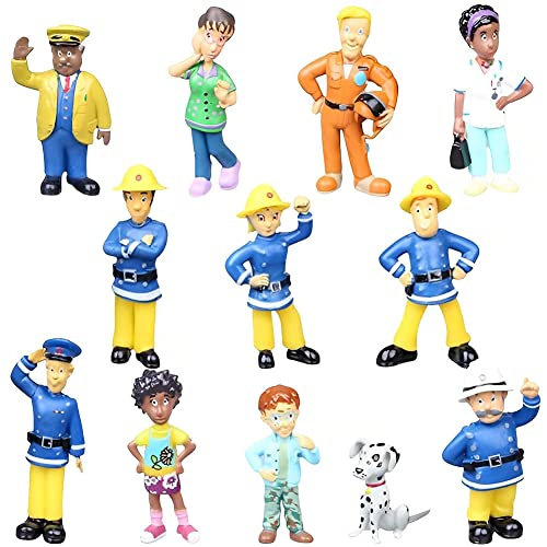 12PCS Fireman Torten Figuren, Fireman Cake Topper, Fireman Geburtstags Party Liefert Cupcake, Geburtstagsfeierzubehör Kuchen Charakter Für Sammlung Geburtstagsgeschenke Dekorationen Modell Spielzeug