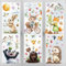UYOTBKEUB 9 Blätter Fensterbilder Selbstklebend, Fenstersticker Wiederverwendbar, Fensteraufkleber Fensterdeko für Kinderzimmer Deko