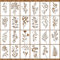 24 Blätter schablonen malen auf Holzplatten,wiederverwendbar schablonen zum malen,blumen schablonen,malschablonen,stencils for painting,schablonen textilgestaltung, auf DIY, Wänden, Möbeln