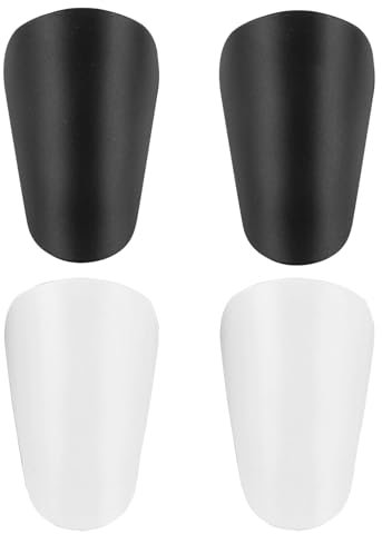 Mini Protege Tibia Foot pour Enfants, 4 pcs Mini Football Shin Pads Mini Protège Tibias pour Football, 8 x 5 cm XS, Légers et Confortables Protection pour Garçons et Filles (Noir & Blanc)