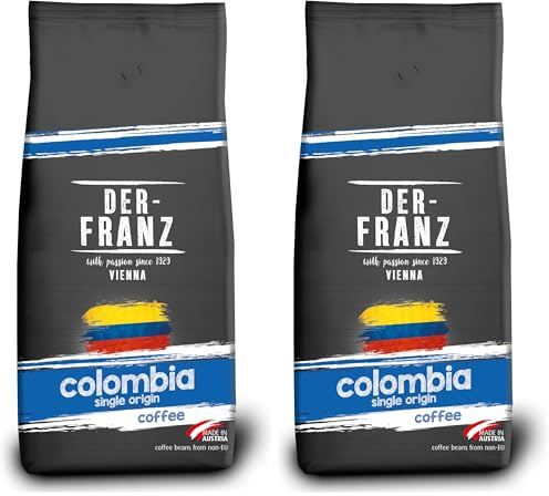Der-Franz Colombia Single Origin Coffee, whole bean, 1000 g (Pack of 2)