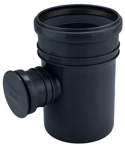 Regenwassersammler für Fallrohr DN100 ø 110 Regensammler Kunststoff Graphit Regenrinnen Ablauf für die Regentonne Wassersammler Ausgang DN 50 mit Dichtungen