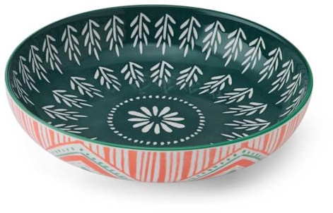 Steingut-Schale mit Volksmuster von Mikasa, 21 cm
