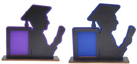 PAGJHRFJG 2PCS Class of 2024 Graduation Frame Wooden Table Graduation Picture Frame Home Desktop Ornaments Fit Vertical Portrait-A
