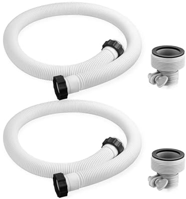 Schwimmbadschläuche mit Typ-B-Adaptern, auslaufsicherer Ersatz für oberirdische Pools, 38 mm Poolpumpenschlauch, weißes Rohr-Set, 2 Stück
