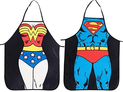 Seltrue Schürze Lustig Kochschürze 2 Pack Schürzen Weihnachten Geschenk Lustige Kreative Küchenschürze, Funny Man + Damen Schürze, Geschenke Paare Eltern Weihnachten Geschenk