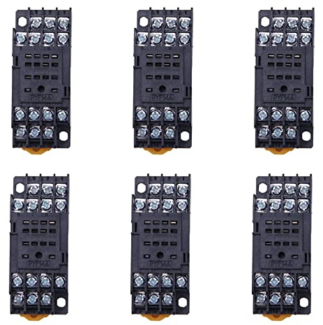 ClAZTyict 6X PYF14A DIN Rail Power Relay Socket Base 14 Pin for MY4NJ HH54P MY4