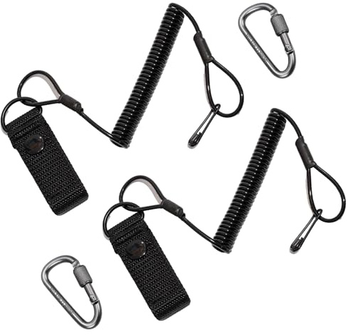 DYOUen 2Tactical Lanyard Elastische Spiralkabel mit Karabiner Spirale Schlüsselring Angeln Lanyards RSG Halterung Polizei Ausrüstung SchlüSselanhänger Spiral Sicherungsseil