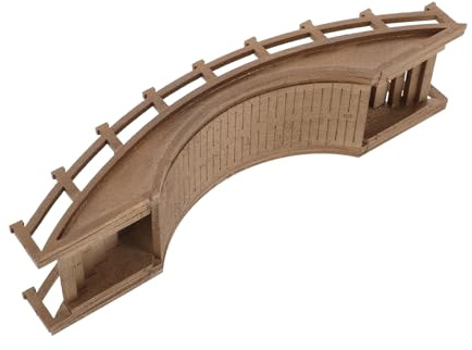 PAMINGONO Miniatur Holz Bogenbrücke Garten Deko Stabiles Naturholz Modell Langlebig Handgefertigt für Bonsai Teich Bachlauf Miniaturlandschaften und Sowie Außenbereich Geeignet