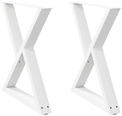 Owoxanthellate Möbelfüße Weiß 70 x (72-73,3) cm 2 Stück Pulverbeschichteter Stahl Tischbeine Höhenverstellbare Nivellierer Modernes Design für Esszimmer Büro Küche Schlafzimmer