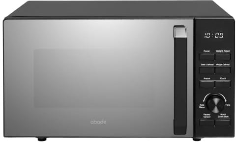 Abode Digital Flatbed Microwave 20L 800W Black with Defrost & Reheat Functions, 5 Power Levels & 6 Auto Cook Settings, Clock & Timer AMFD2001B