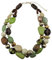 Bocar - Collana da donna con pietre voluminose su 2 fili, idea regalo (NK-10384-olive)