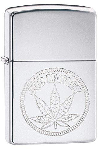 Zippo Sturmfeuerzeug Bob Marley, Weed Stamp, Chrom, regulär, Unisex