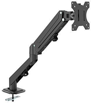 SGBüro SGSP Monitorhalterung, einarmig, ergonomischer, gasunterstützter Arm für 17–27 Zoll 43–68,5 cm große Bildschirme, VESA 75 x 75–100 x 100 mm, 2 Montagemöglichkeiten