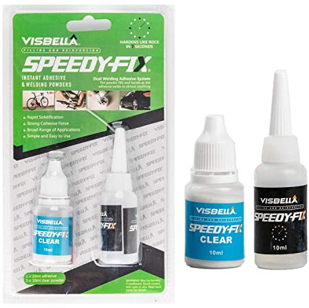 Visbella 7 Speedyfix Professional Fix Powder Super Glue Quick Bond für Metall Kunststoff und Holz Keramik Verstärkungskleber (Farbe klar)