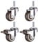 Ruote per Carrello 38mm TPR M8, 88KG Ruote per mobili, Ruota Girevole con Perno Filettato Pesanti, Rotelline per mobiletti, Diametro filettato: 8 mm, lunghezza 20 mm, 2 con freni + 2 senza freni