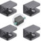 X-AT Brass Glass Clamp,U-Clamp for Fixing Glass Panel and Door of Shower,Suitable for 10-12mm Glass,4 Pack, Black 10-12mm