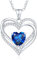 CDE Kette Damen Herzkette 925 Sterling Silber Geburtsstein Halsketten Schmuck Herz Anhänger Weihnachten Valentinstag Muttertags Geschenk Hochzeit Jubiläum Geburtstag Frau Freundin Mama