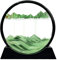 Aoderun Sablier Decoratif 20cm Sablier 3d Art Dynamique Peinture de Sable Qui Coule Rond Cadre Sable Mouvant Deco Bureau Salon Maison (Vert,28cm)