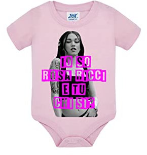 Bughyprint BODY PAGLIACCETTO PER NEONATO MARE FUORI ROSA RICCI, 9 MESI