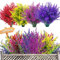 12 Bundles Outdoor Artificial Flowers UV Resistant Fake Plants, Faux Plastic Lavender for Indoor Outside Garden Home Wedding Farmhouse Decor (Mixed Color)