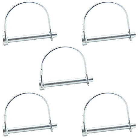 CEEYSEE 5Stück Sicherungsstift 8 mm x 60 mm Rohrklappsplinte mit Rastverschluss aus Verzinktem für Anhänger, Lastwagen, Traktoren, Kippern, Bauernhof, Rasenmäher (D8 mm x 60 mm)