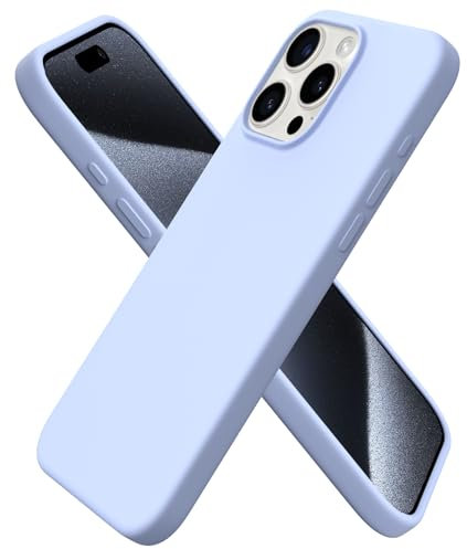 ORNARTO Compatible with iPhone 15 Pro Max Case 6.7, Slim Liquid Silicone 3 Layers Full Covered Soft Gel Rubber 15 Pro Max iPhone Case Cover 6.7 inch-Baby Blue