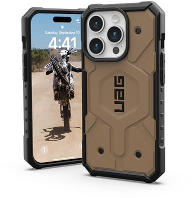 URBAN ARMOR GEAR UAG [Updated Ver] Compatible with iPhone 15 Pro Case 6.1 Pathfinder Dark Earth Built-in Magnet Compatible with MagSafe Charging Rugged Military Grade Dropproof Protective Cover