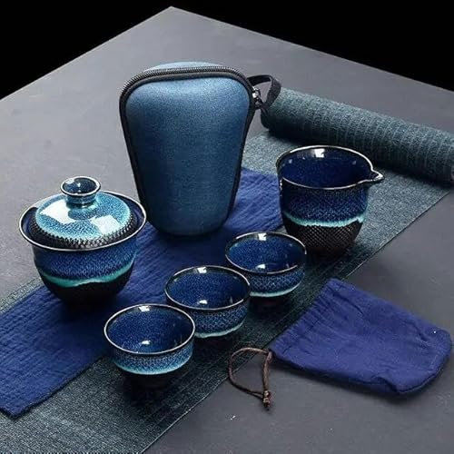 Chinesische Kung Fu Reise Tee-Set Keramik Glasur Teekanne Teetasse Gaiwan Porzellan Teaset Wasserkocher Teegeschirr Sets Drink Tee Zeremonie