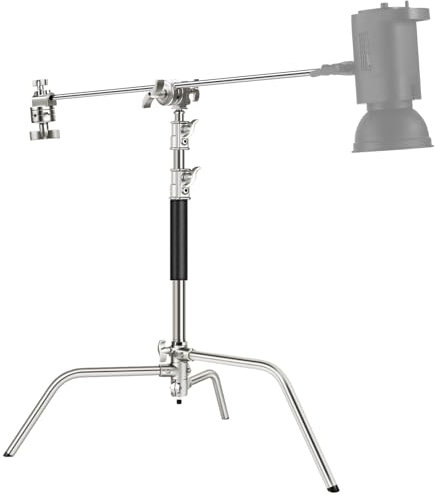 NEEWER Pro SC172 C-Ständer mit Galgenarm, 100% Edelstahl, maximale Höhe 172 cm, Fotografie-Lichtständer mit 83 cm Haltearm, 2 Griffköpfe für Studio Monolight, Softbox, Reflektor