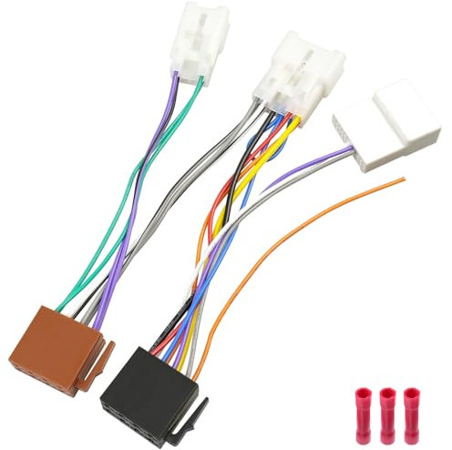 Jayubien Stereo-Kabelbaum für Toyota Radio-Anschluss 2003–2012, kompatibel mit Camry Corolla Tacoma Matrix Tundra 4Runner Prius RAV4 Sienna Cruiser ISO Radio Wire Adapter 20Pin SWC Stecker