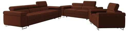 Mirjan24 Sofa Set Torezio Cord 3+2+1, Sofagarnitur für Wohnzimmer, Couchgarnitur, Wohnlandschaft, Sofas, Couch, Füße aus Metall Chrom, Sofa (Poso 39)