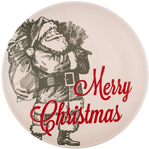 Geschirr Motivwahl & Artikelwahl Kunststoff -_ Teller/Speiseteller - Weihnachtsmann - Weihnachtsmotiv - Weihnachten - Ø 20 cm - Weihnachtsteller - Abend..