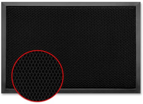 Floordirekt Schmutzfangmatte Imperial 1000 - Fußmatte mit innovativem 3D-Netz - rutschfeste Türmatte für Eingangsbereich - Fußabtreter, Sauberlaufmatte, Türvorleger (Schwarz, 90 x 120 cm)