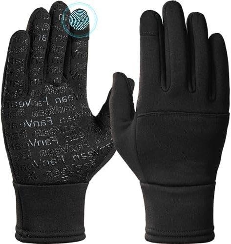 FanVean Handschuhe Herren Winter Damen: 360°Touchscreen,Wasserdicht,Winddicht,Thermo für Schnee,Skifahren,Laufen,Radfahren,Autofahren,Motorradfahren und Workouts-Warme X-Groß Schwarz