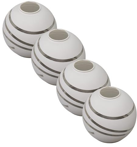 4 Stück Lampenschirm E14 Lampe Lampenglas Ersatzglas Lampenschirm Hängelampe Pendelleuchte Glas Stehlampenschirm Glaskugel Lampe Ersatz Schirm für Lampe Stehlampenschirm Glas (4x Spiralform)