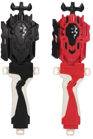 AIBREAY 2 Burst Kampfkreisel Schnur Launchers mit Griff, Battling Tops String Starter, L/R Spin DB Layer Launcher, Kompatibel mit Burst-Serien kreisel, Schwarz Rot Set
