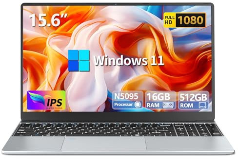 AUKABREX Laptop 15.6inch, 16GB/24GB RAM 512GB SSD, Celeron N5095 Processor (16GB RAM + 512GB SSD)