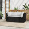 Snsowed Garten-Ecksofa mit Kissen, Gartenlounge, Gartensofa, Terrassenmöbel, Balkonmöbel, Gartenmöbel, Terrassen Sofa, Schwarz Poly Rattan